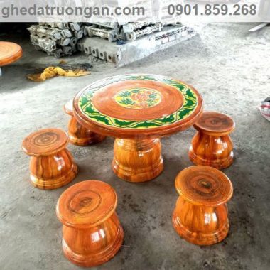 bàn ghế đá giả gỗ khu vực tphcm