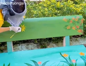 vẽ ghế đá
