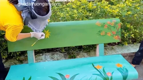 vẽ ghế đá